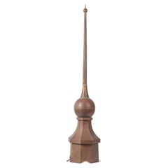 Antique Architectural Copper Spire with Hexagonal Base