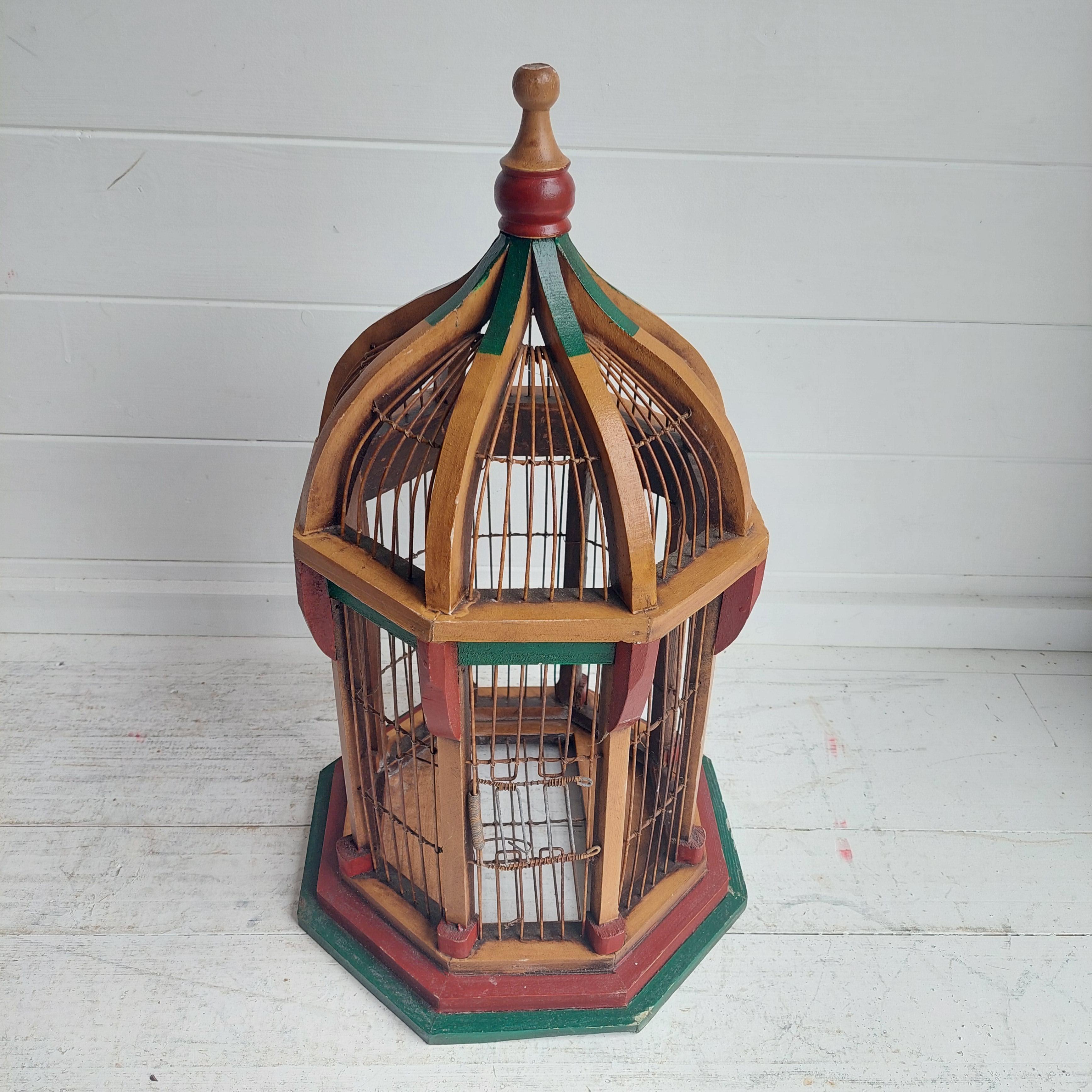 Antique  Architectural Dome Painted Bird Cage, Victorian Style In Good Condition In Leamington Spa, GB