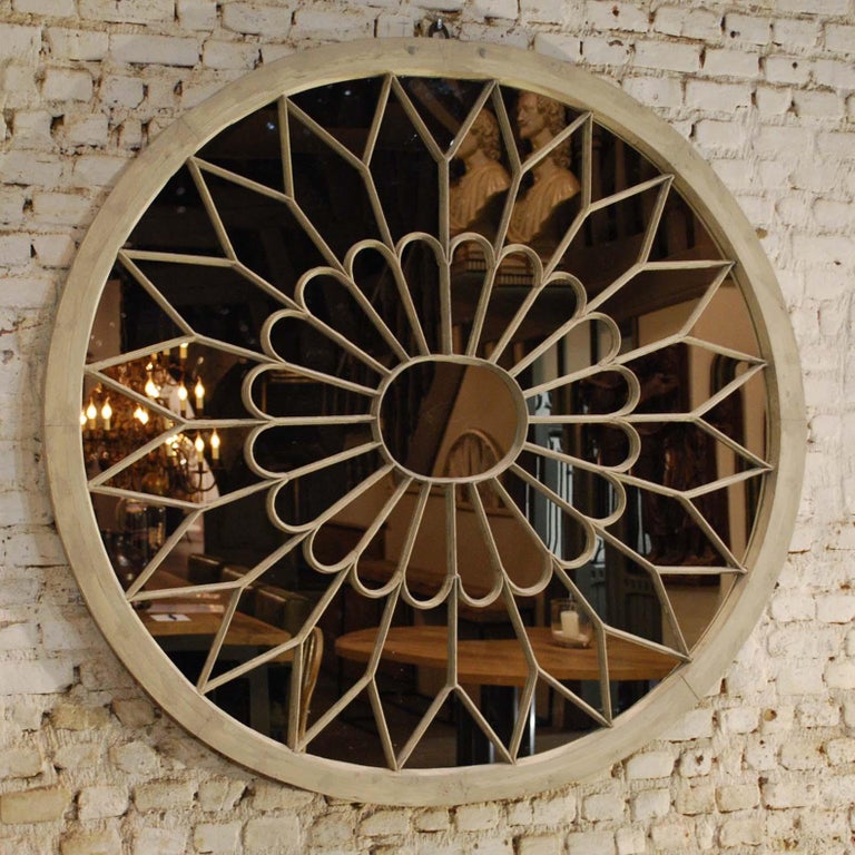 Antique Architectural Double Arched Top Window Fanlight Mirror