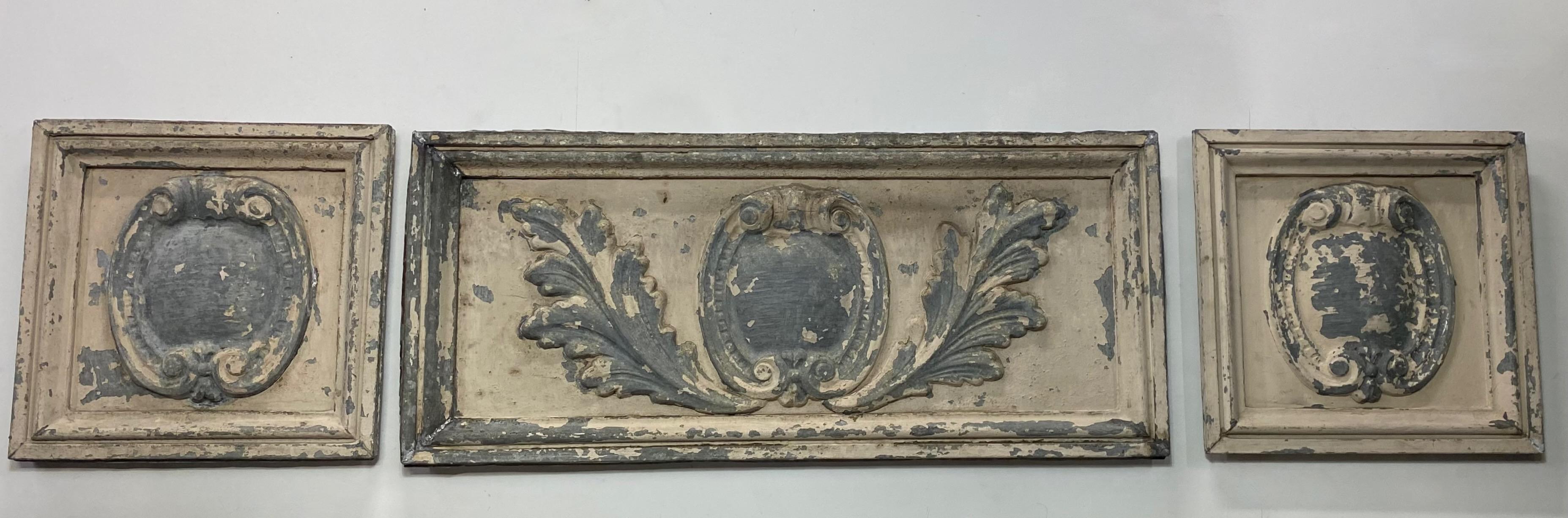 Antique Architectural Element Tin Panels Wall Art, Late 19th Century 2