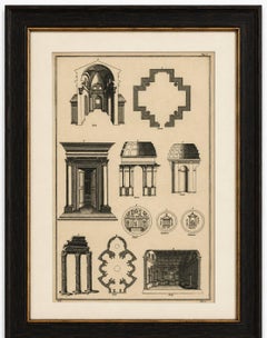 Antique Architectural Engraving by Serlio from Montfaucon, Paris 1721