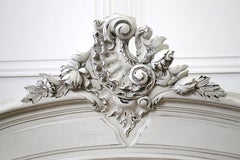 Antique Architectural French Armoire Bed Crown