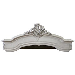 Antique Architectural French Armoire Bed Crown