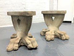 Antique Architectural Garden Cement Bench Bases