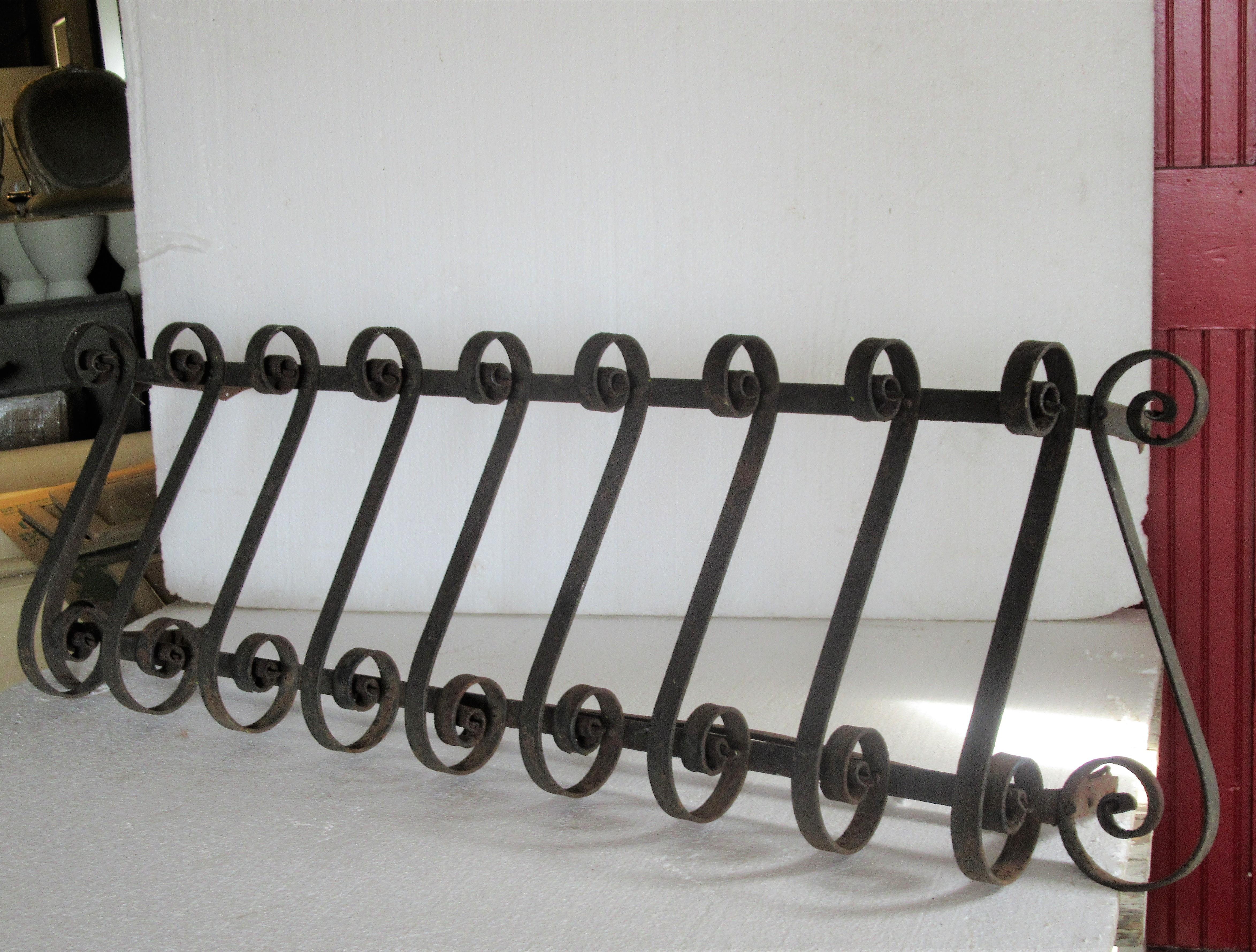 Antique Architectural Hand Wrought Iron Window Box Railing 7