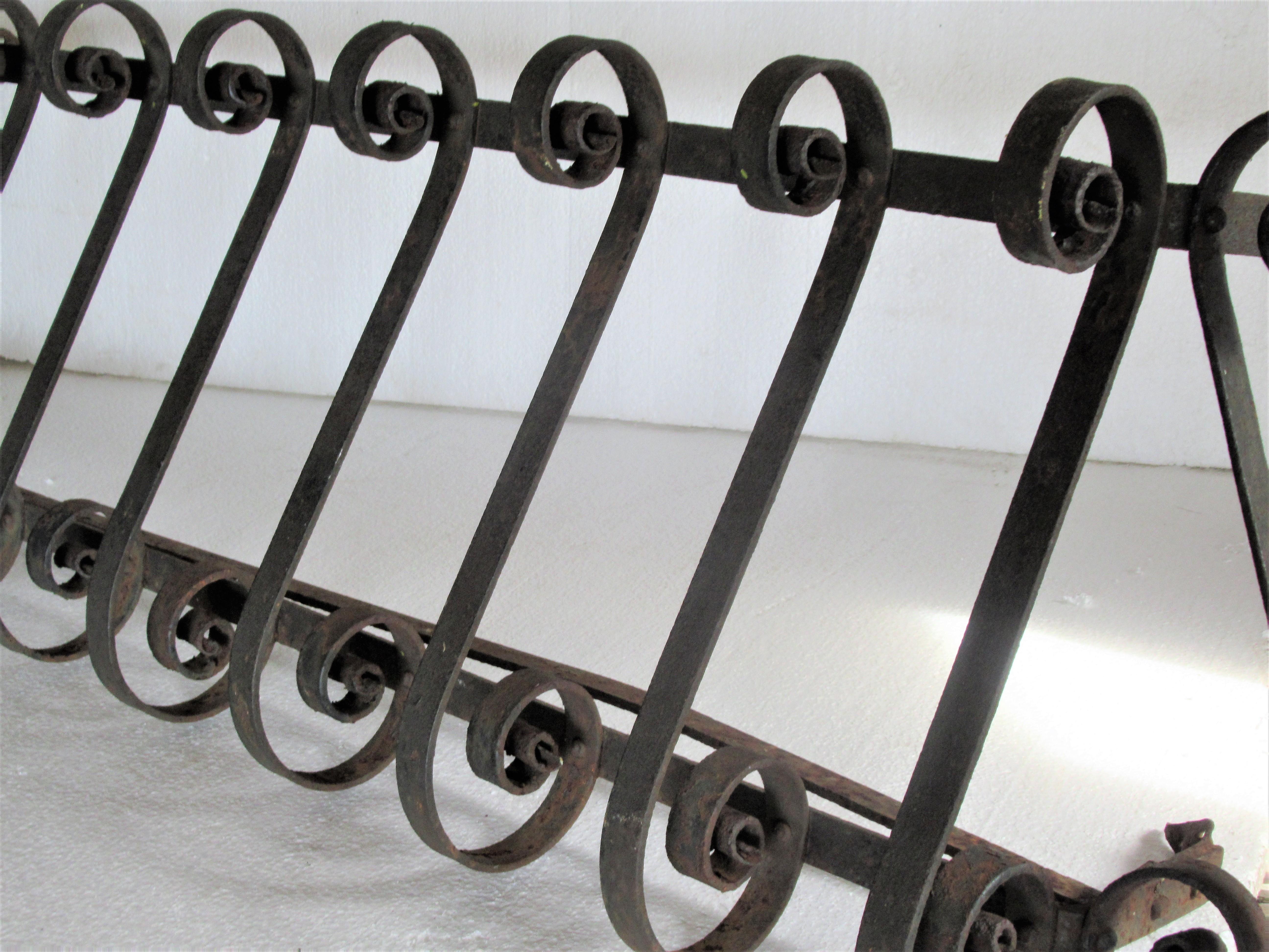 Antique Architectural Hand Wrought Iron Window Box Railing 8