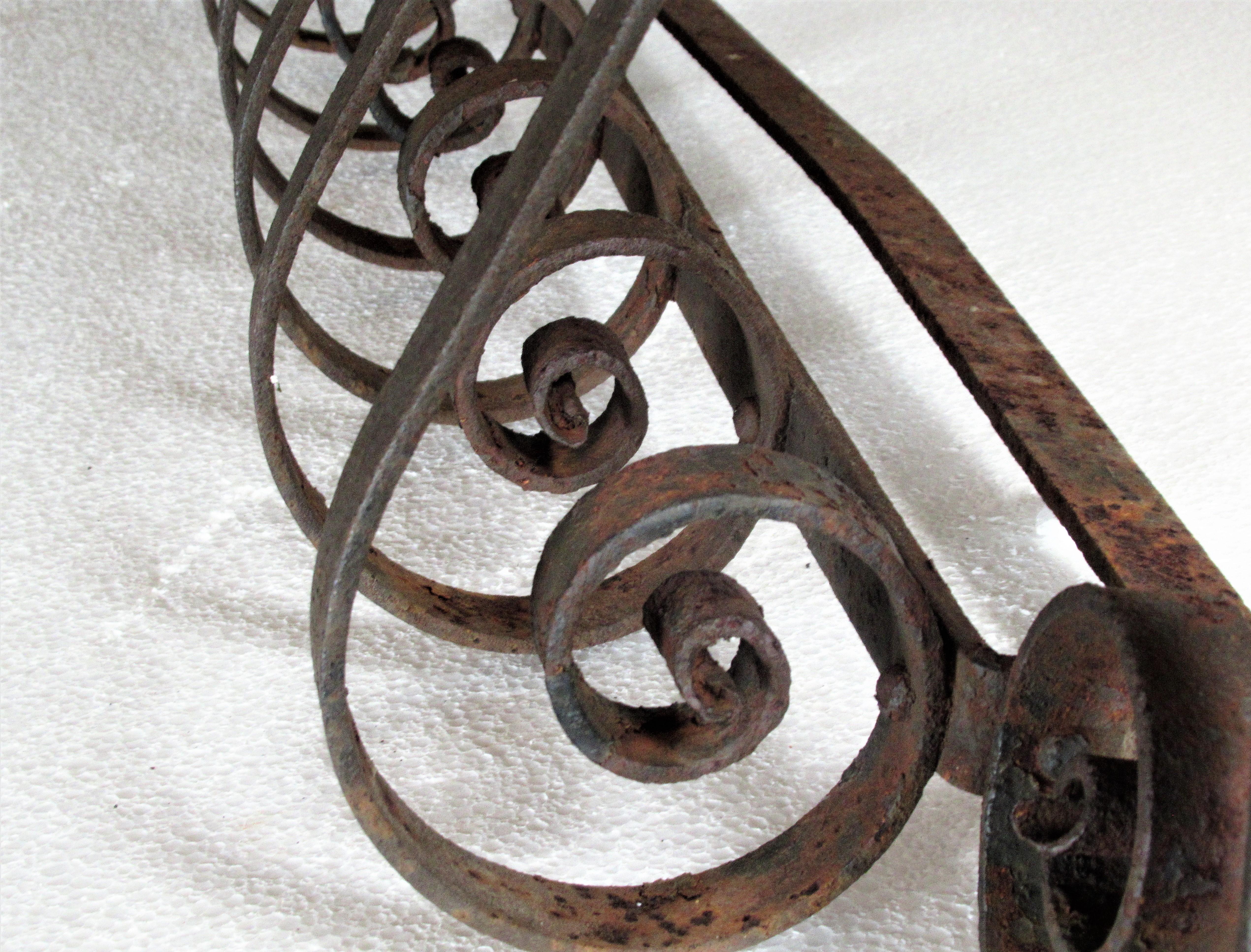 Antique Architectural Hand Wrought Iron Window Box Railing 9