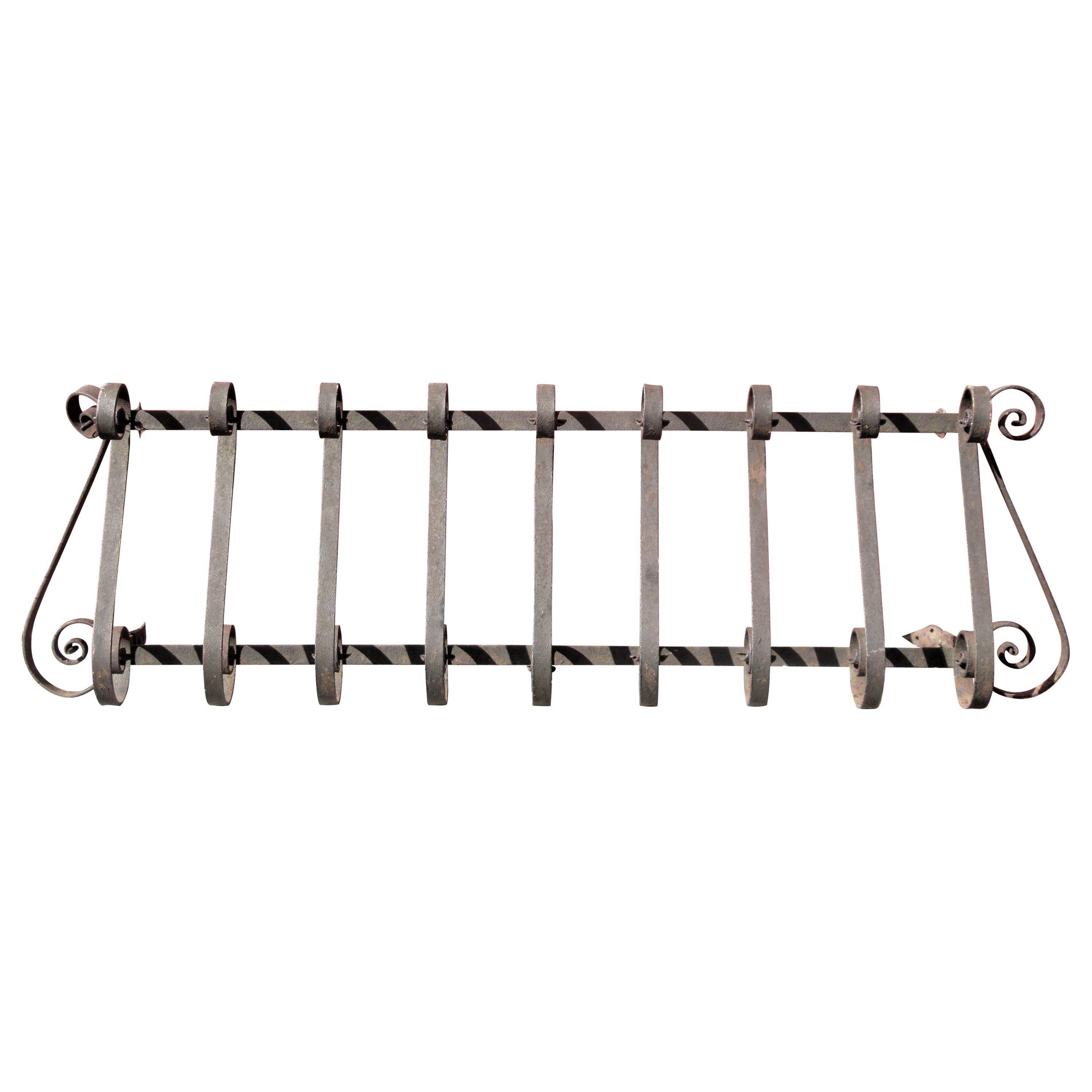 Antique Architectural Hand Wrought Iron Window Box Railing