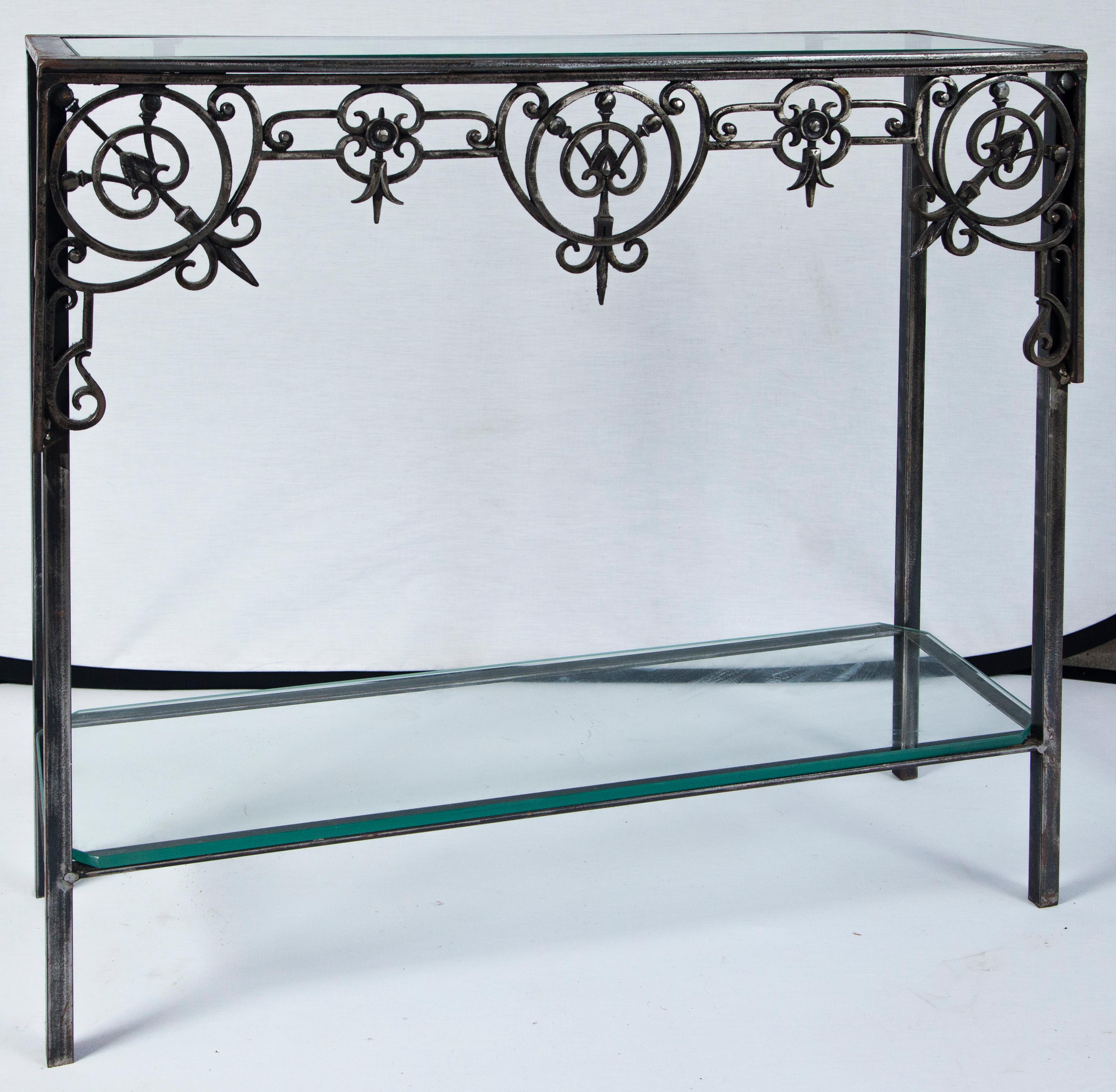 antique iron console table