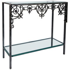 Antique Architectural Iron Custom Console Table, France