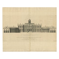 sasha walpo Antique Architectural Print of Hopetoun House near Edinburgh, Scotland, 1725