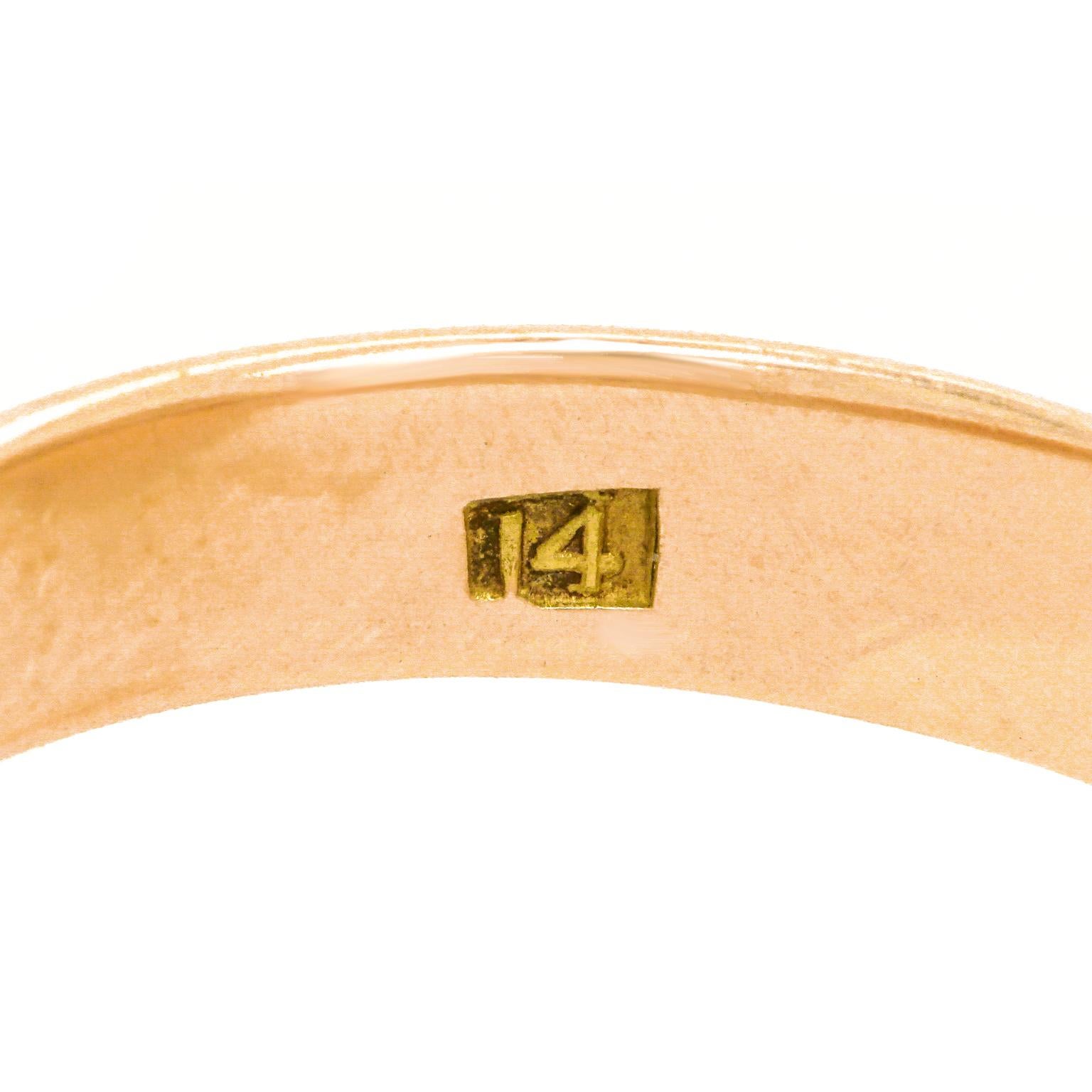 Tumbled Antique Architectural Revival Signet Ring