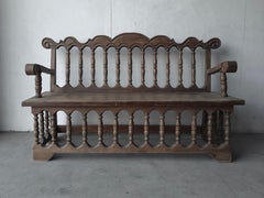 Antique Architectural Spanish Mediterranean Style Bench