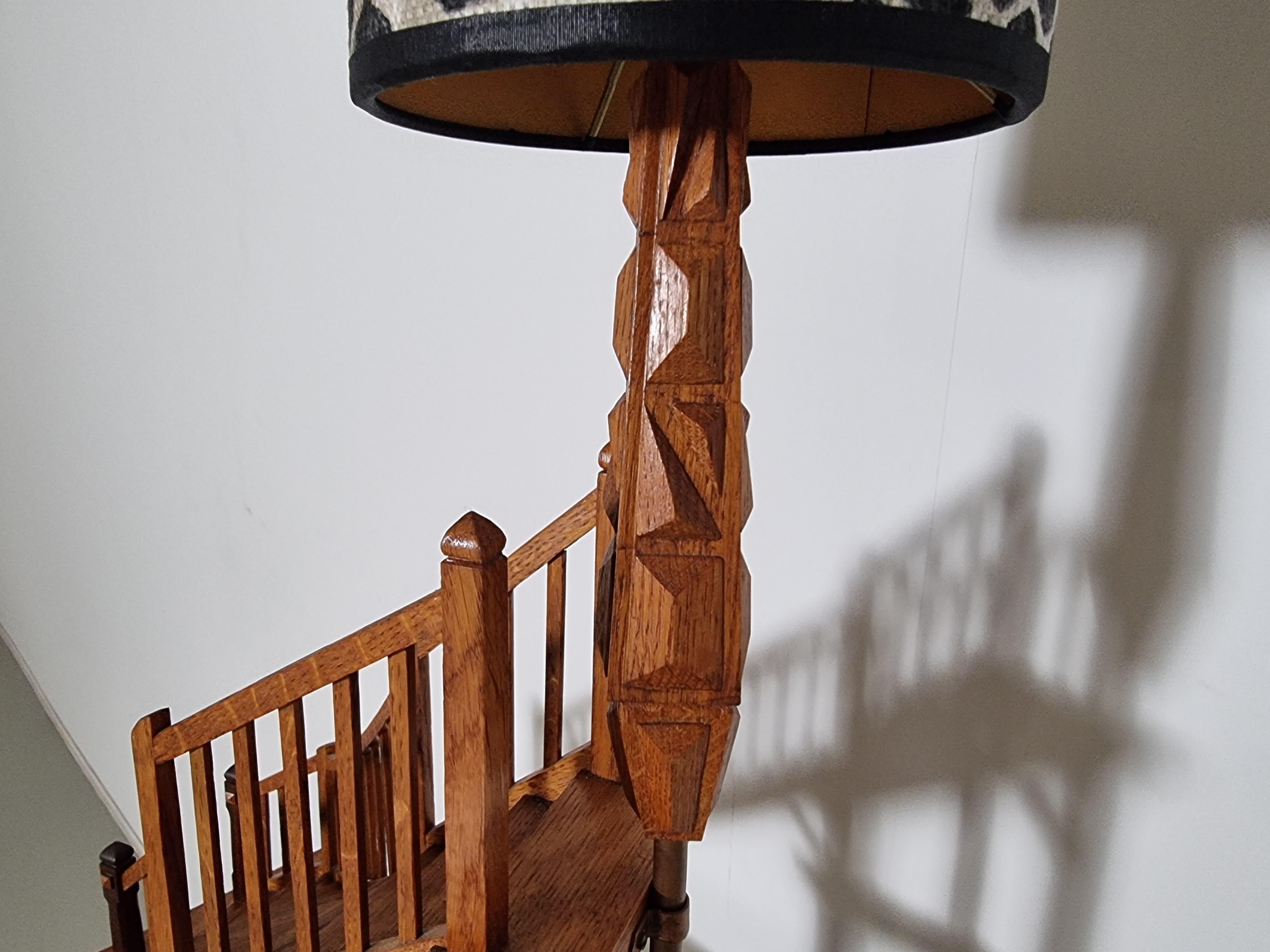 Antique Architectural Staircase Model Lamp, France, 1930s For Sale 1