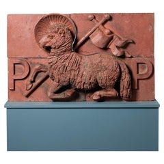 Antique Architectural Terracotta Coat of Arms Panel