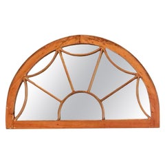 Antique Architectural Transom Demilune Window Repurposed As Mirror