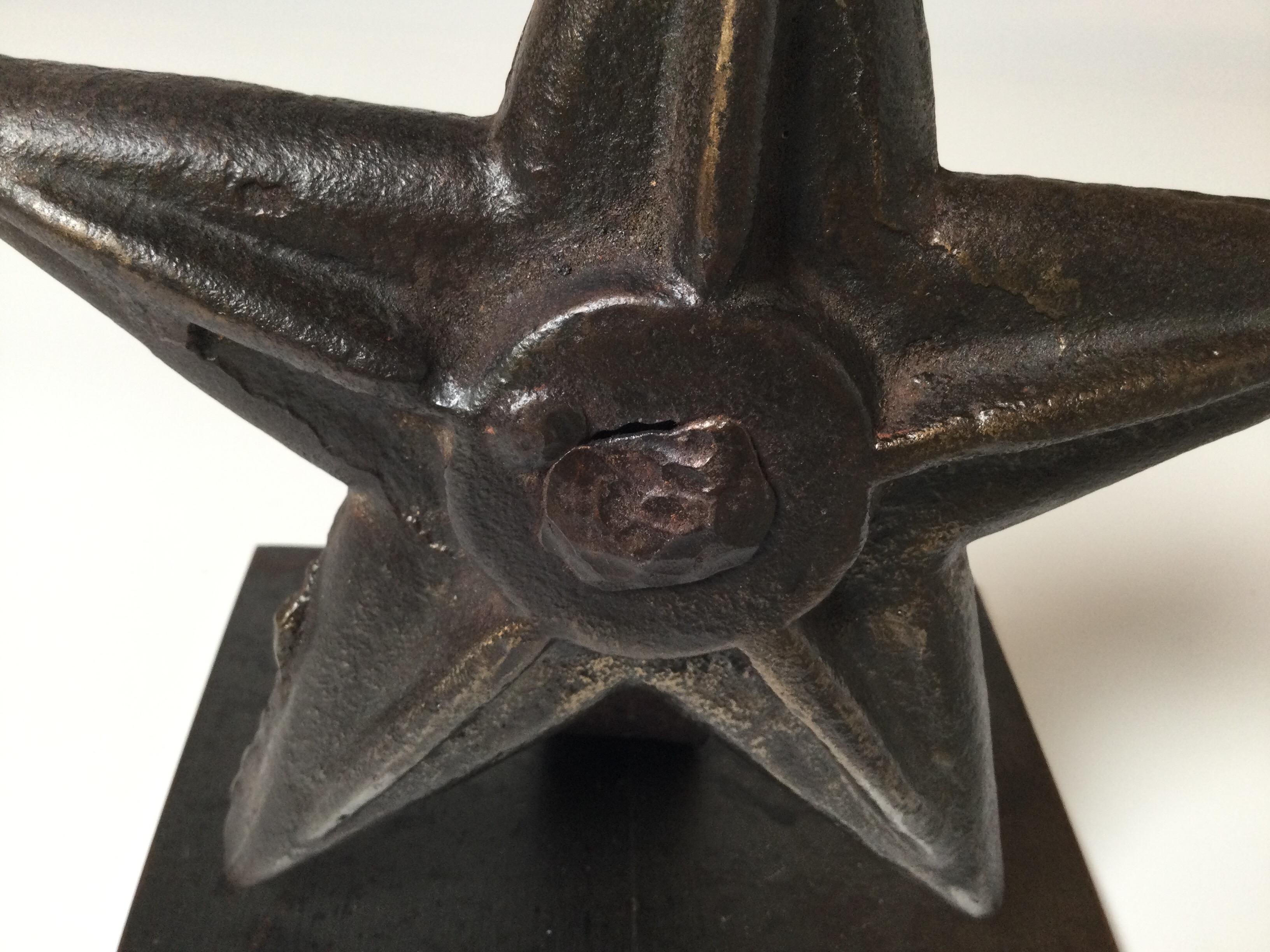 Industrial Antique Architectural Wall Building Anchor Star 19th Century For Sale