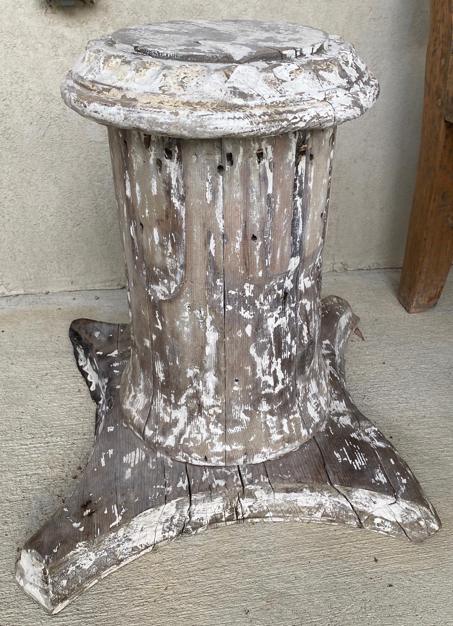 Antique Architectural Wood Pedestal Plinth, 2 Available For Sale 4