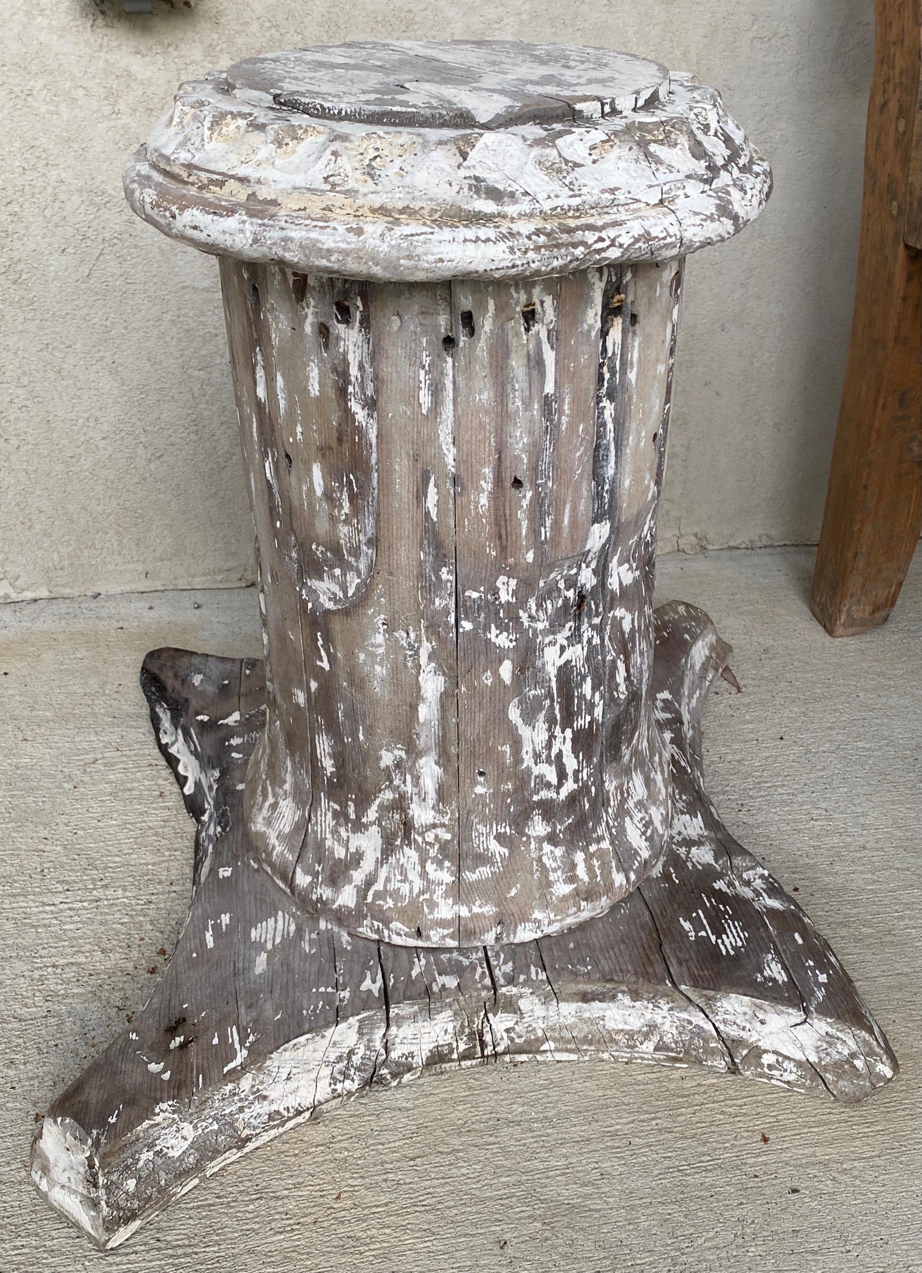 Antique Architectural Wood Pedestal Plinth, 2 Available For Sale 9
