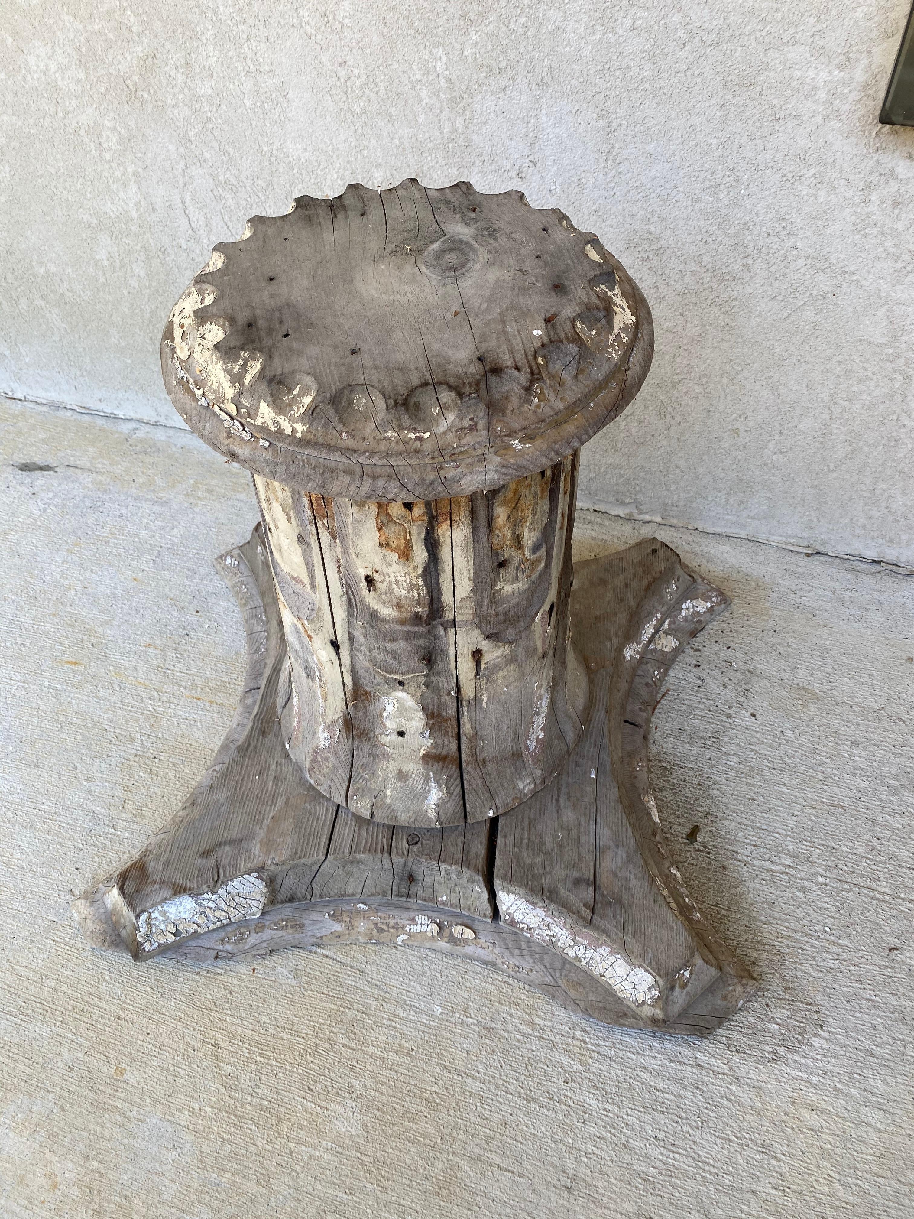American Antique Architectural Wood Pedestal Plinth, 2 Available For Sale