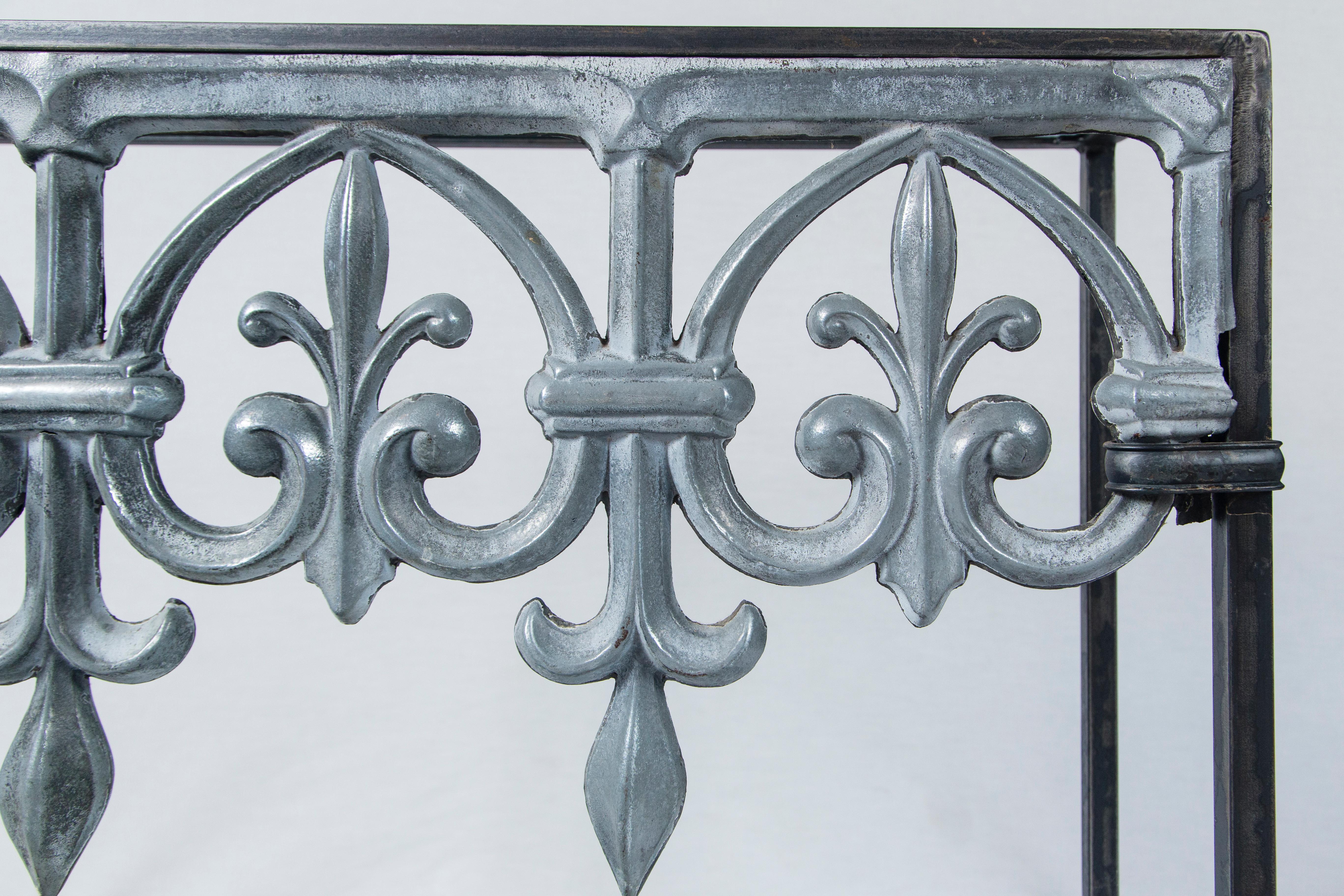 ornate base zinc top console table
