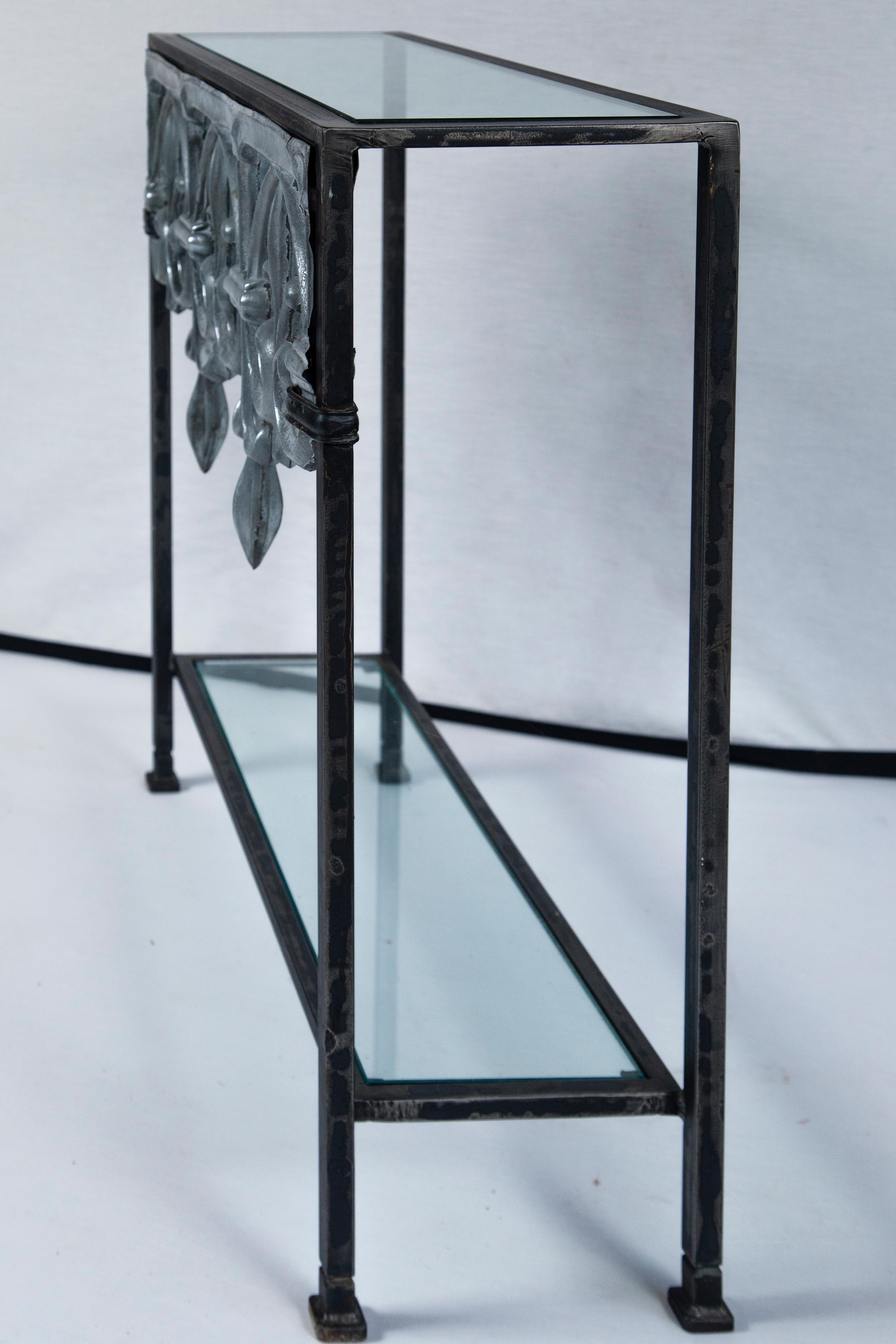 Antique Architectural Zinc and Iron Custom Console Table, France In Good Condition For Sale In Chappaqua, NY
