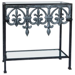 Vintage Architectural Zinc and Iron Custom Console Table, France