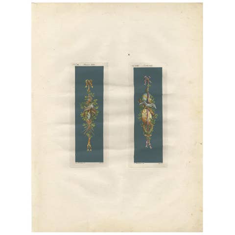 Antique Architecture Print of Ornaments ‘Belle Arti & Scienze’ by Albertolli