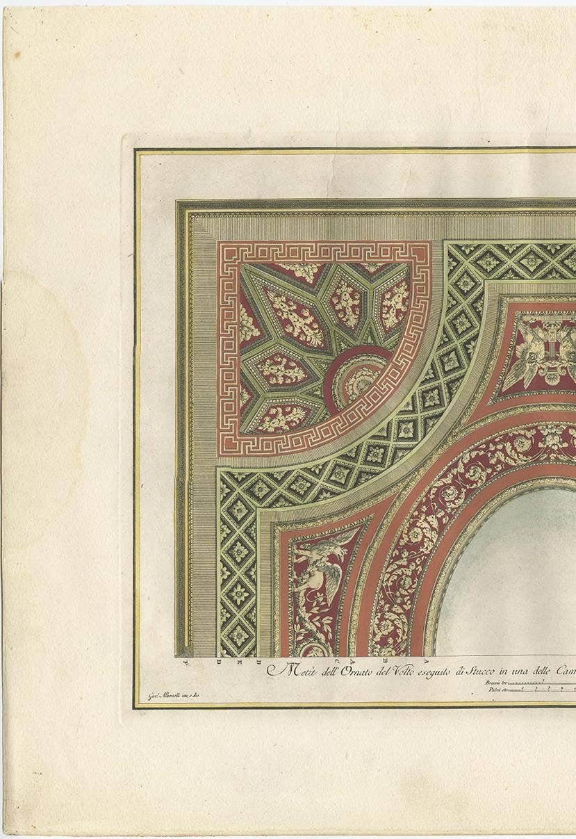 Antique Architecture Print of Ornaments 'Tav. II' by Albertolli