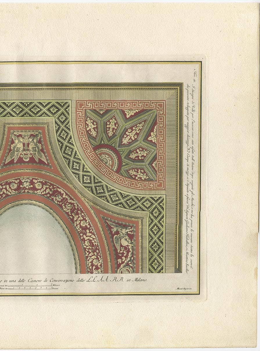 Antique Architecture Print of Ornaments 'Tav. II' by Albertolli