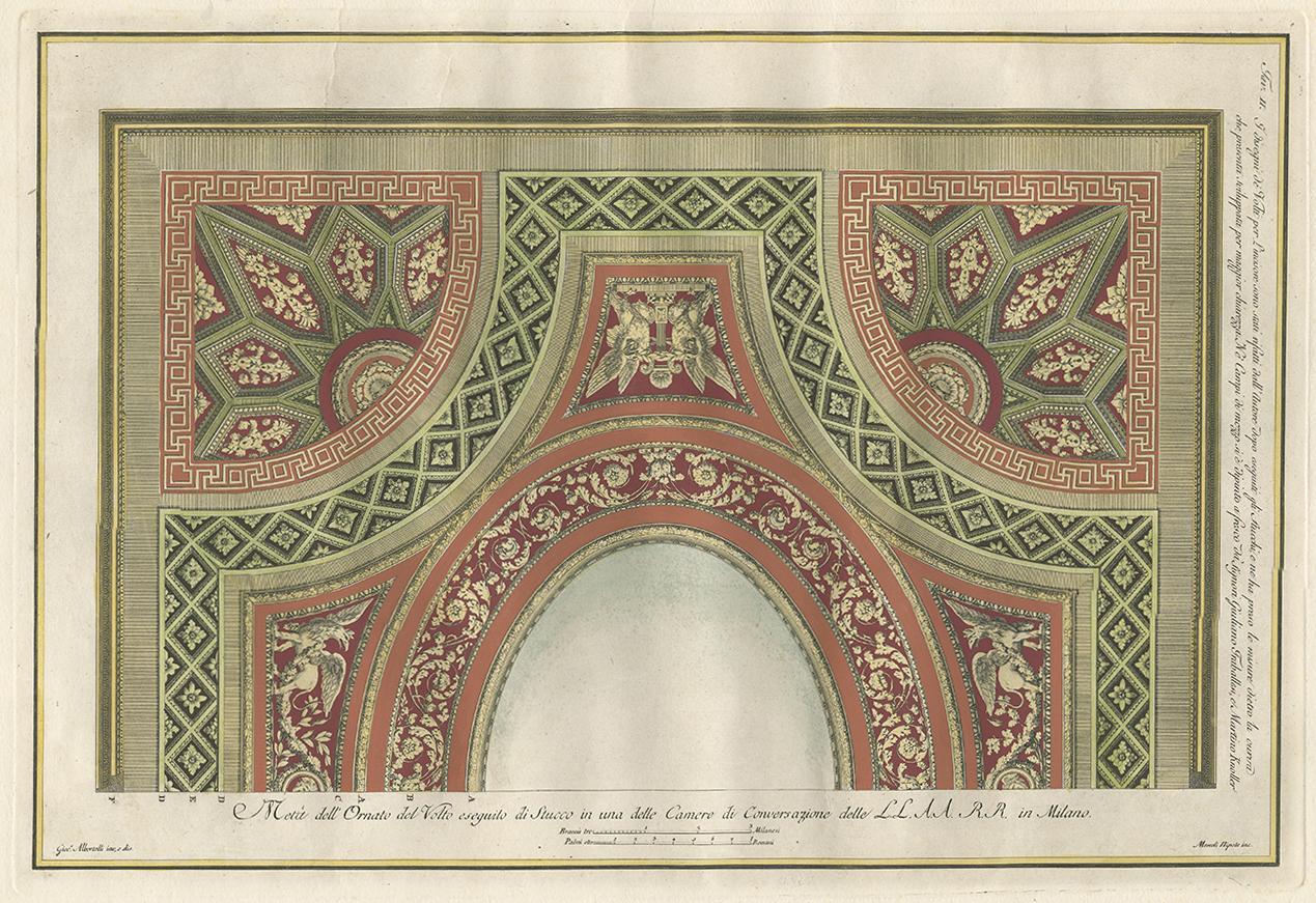 18th Century Antique Architecture Print of Ornaments 'Tav. II' by Albertolli For Sale
