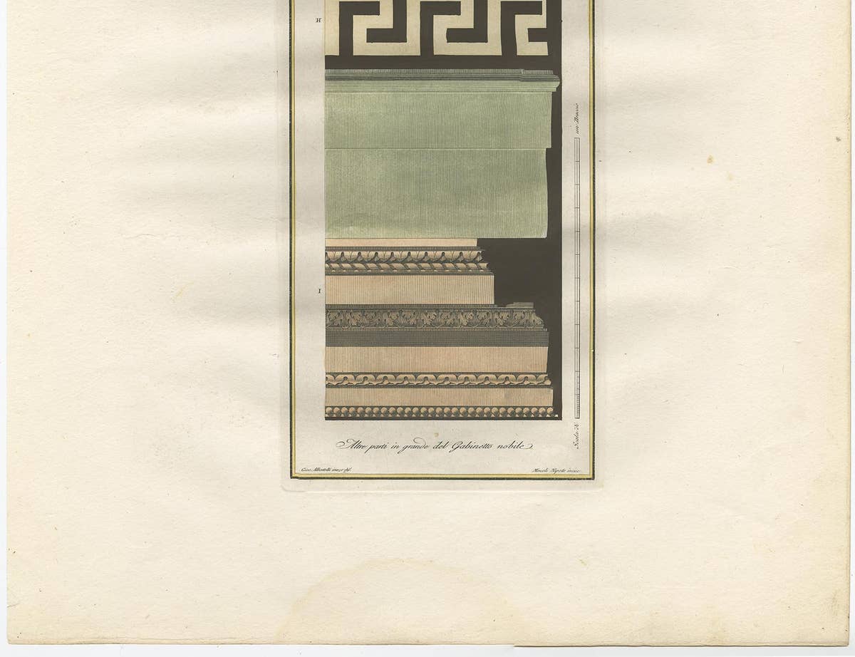 Antique Architecture Print of Ornaments 'Tav. VIII' by Albertolli