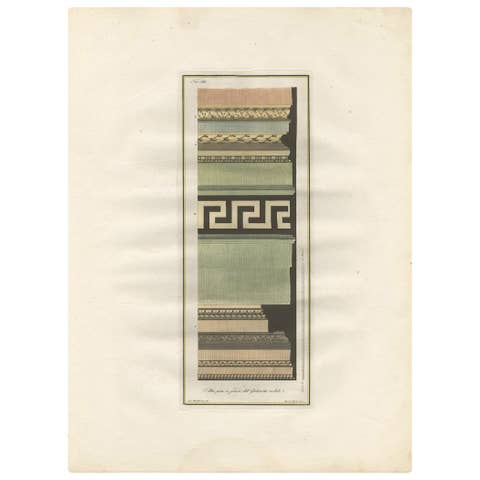 Antique Architecture Print of Ornaments 'Tav. VIII' by Albertolli