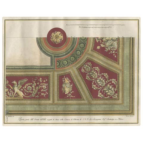 Antique Architecture Print of Ornaments 'Tav. XVI' by Albertolli