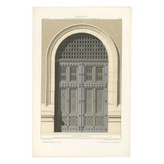 Stampa di architettura del Palazzo di Giustizia di Parigi di Delarue, 1880 circa