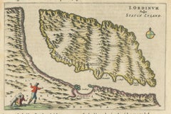 Antique Arctic Map, Staten Island Nova Zembla, Barentsz c.1598