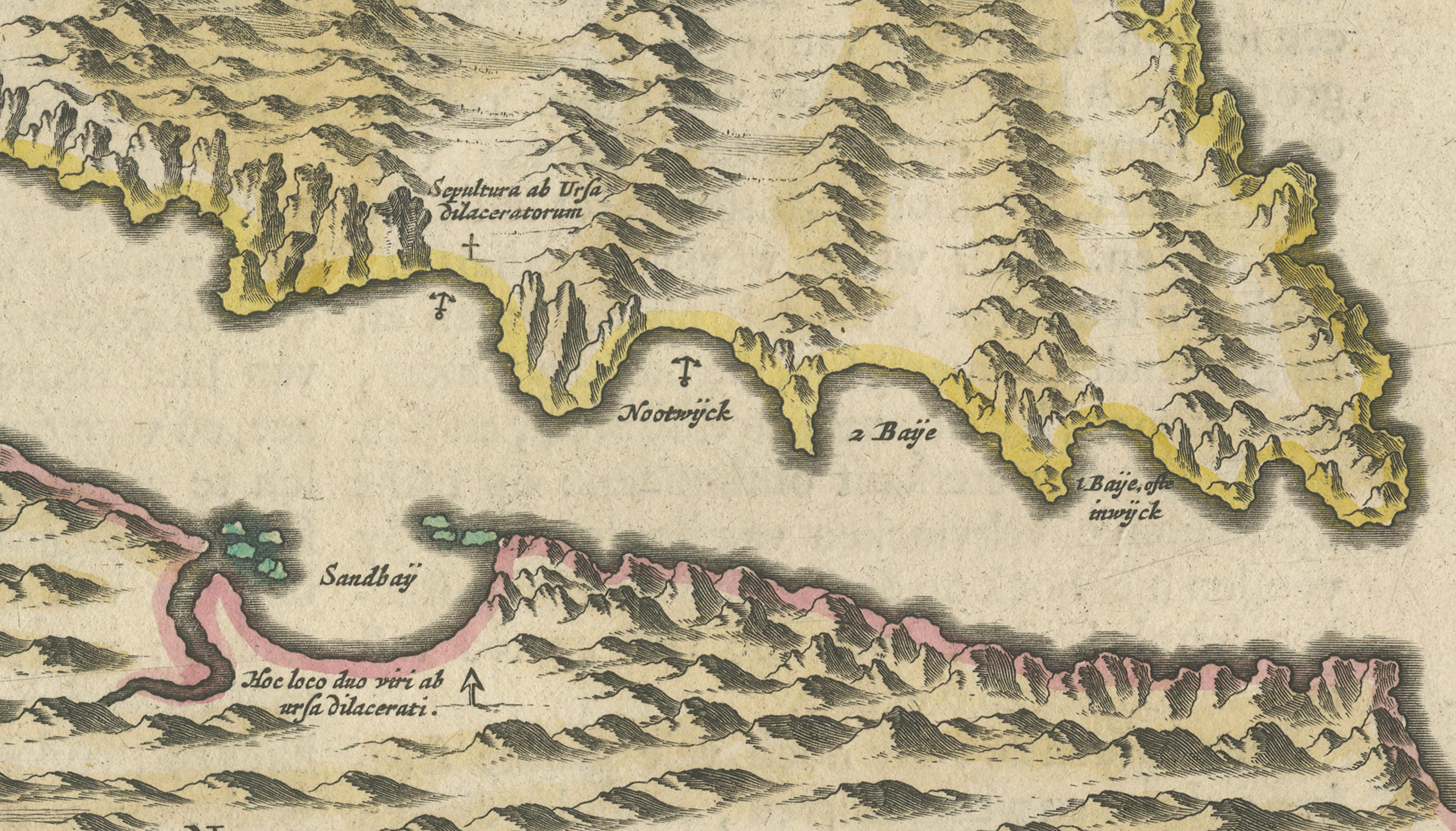 Antique Arctic Map, Staten Island Nova Zembla, Barentsz c.1598