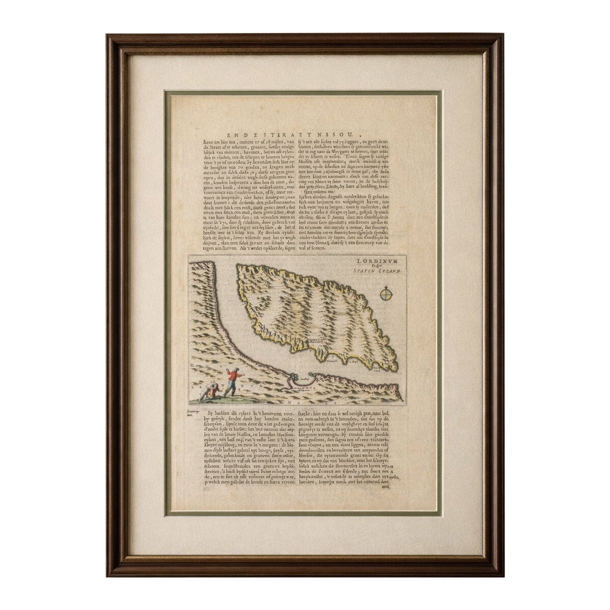 Antique Arctic Map, Staten Island Nova Zembla, Barentsz c.1598