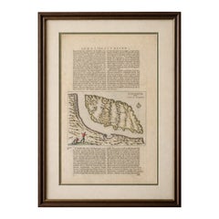 Antique Arctic Map, Staten Island Nova Zembla, Barentsz c.1598