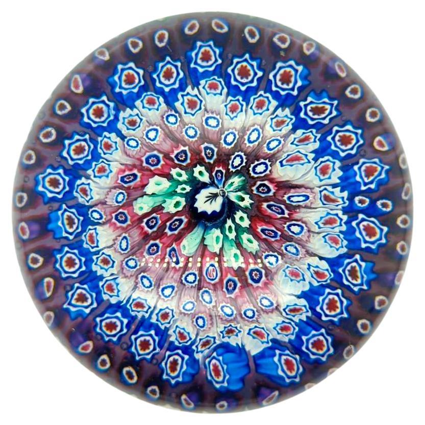 Presse-papiers antique Arculus Close Concentric Millefiori en verre