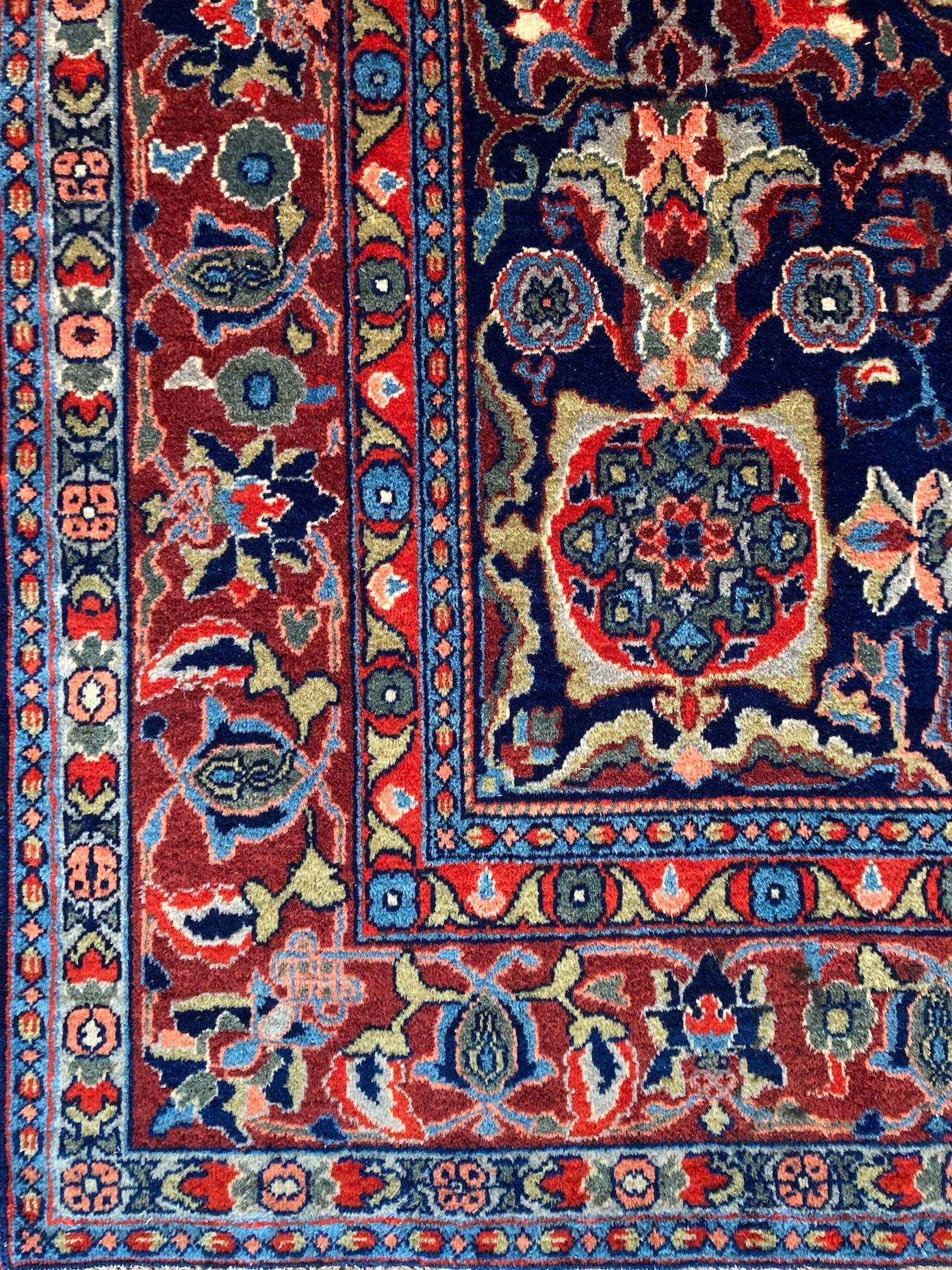 Laine Tapis Ardebil ancien 2,05 m x 1,38 m en vente