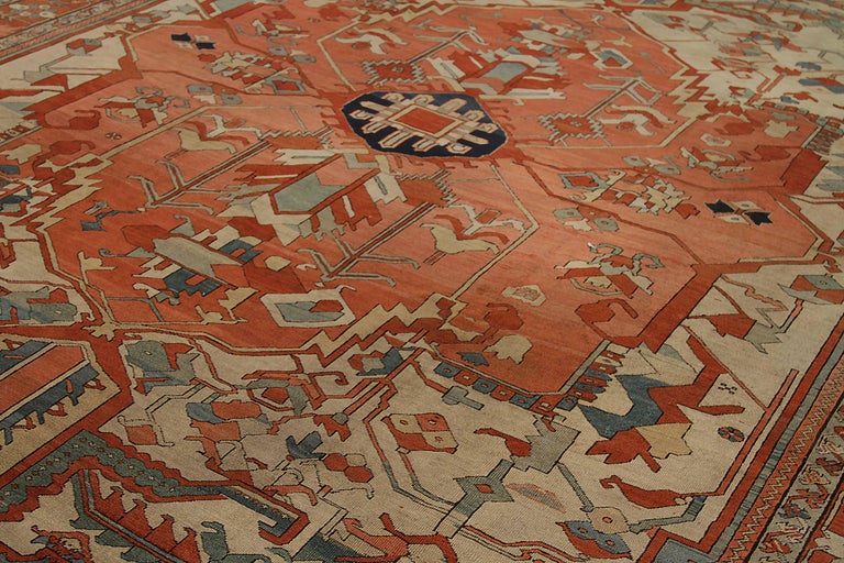 Antique Area Rug Serapi Design For Sale at 1stDibs