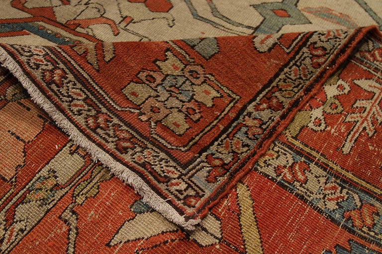 Antique Area Rug Serapi Design For Sale at 1stDibs
