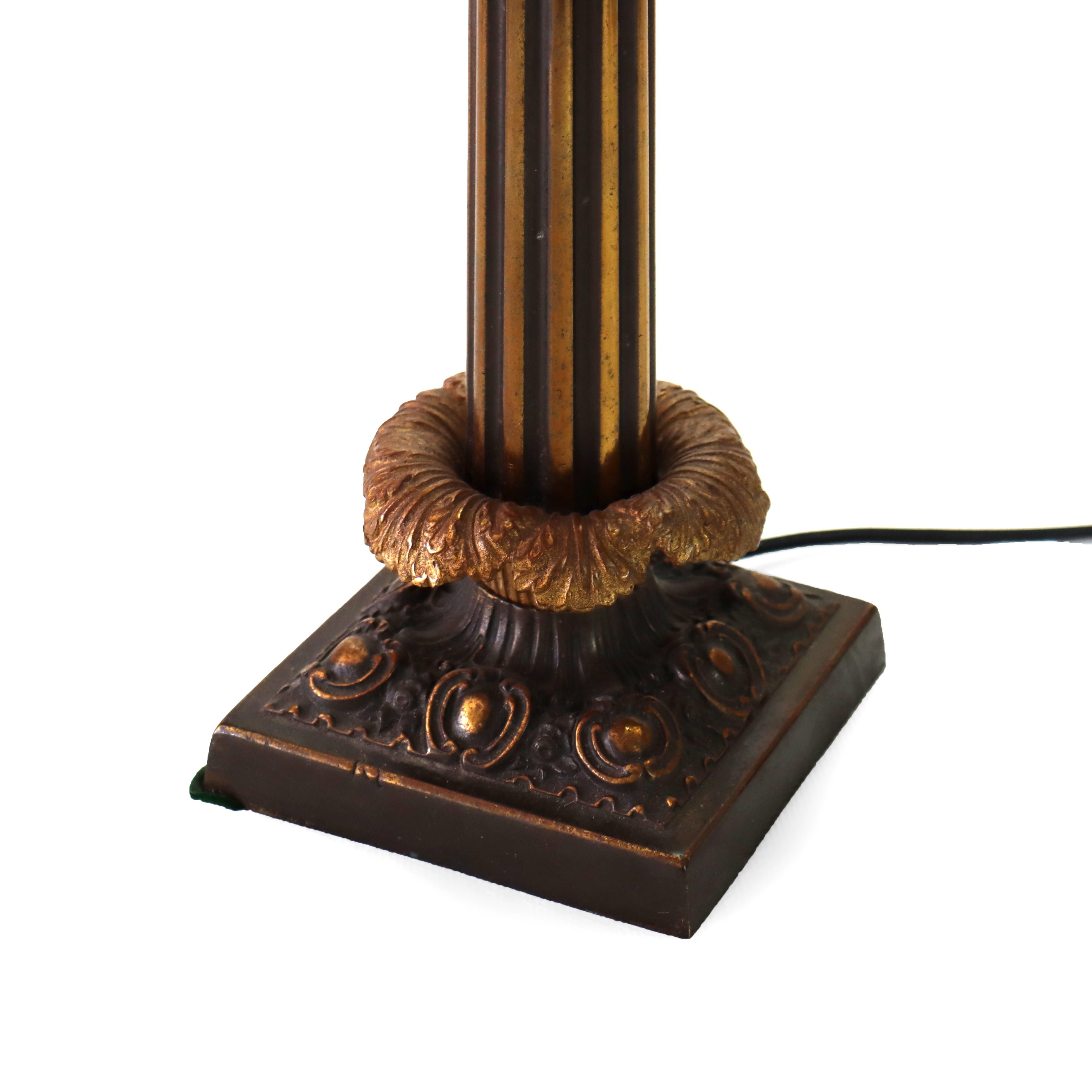 Américain Ancienne lampe de table solaire électrifiée Argand Sinumbra Bronze vers 1840 en vente