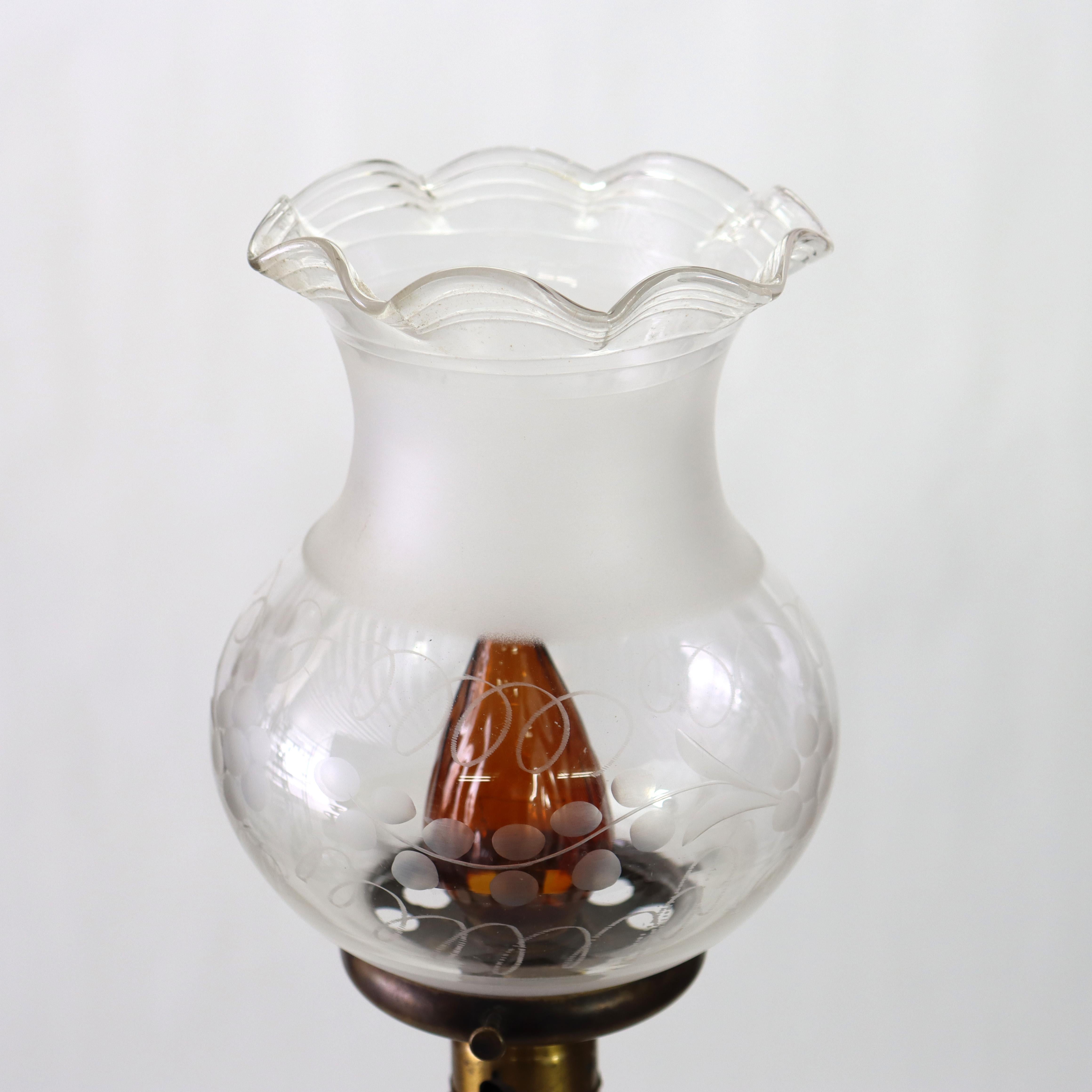 Ancienne lampe de table solaire électrifiée Argand Sinumbra Bronze vers 1840 en vente 1