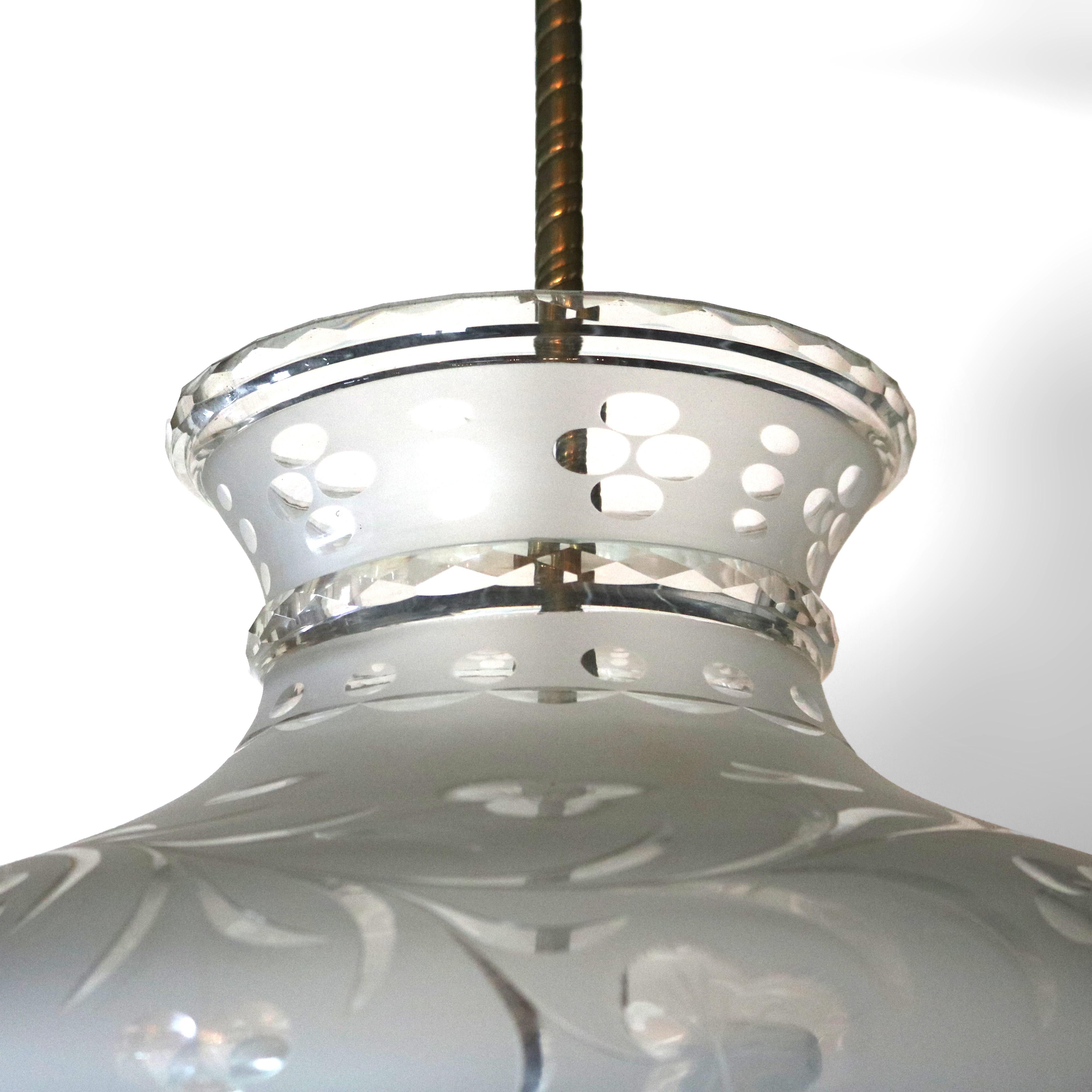 Antique Argand Sinumbra Solar Hanging Light with Cut Back Tam O’ Shanter Shade For Sale 3