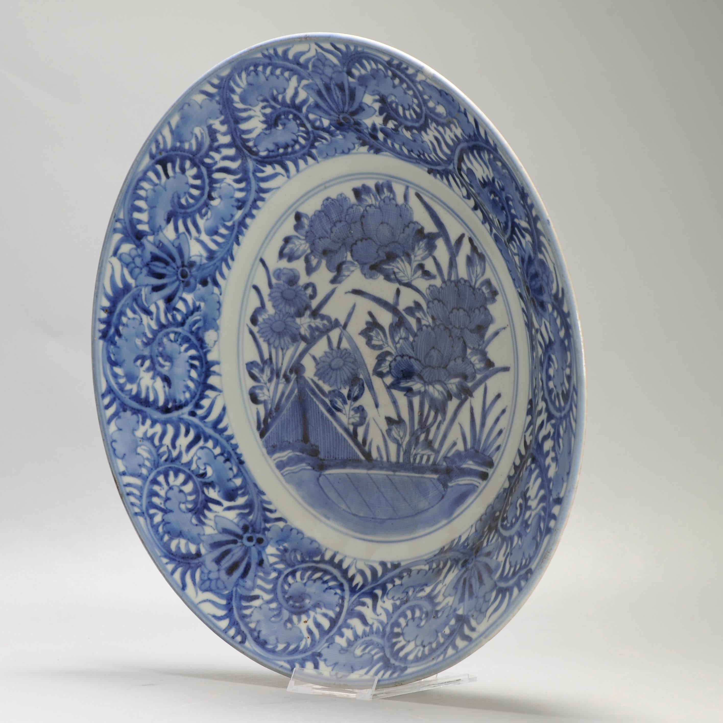 A very nice blue and white dish, in the style of similar Ming period early 17th century pieces. Beautiful decoration.

Edo period.


Condition
Perfect condition. Size: 36CM Diameter
Period
17th century
18th century Edo Period (1603–1867)
