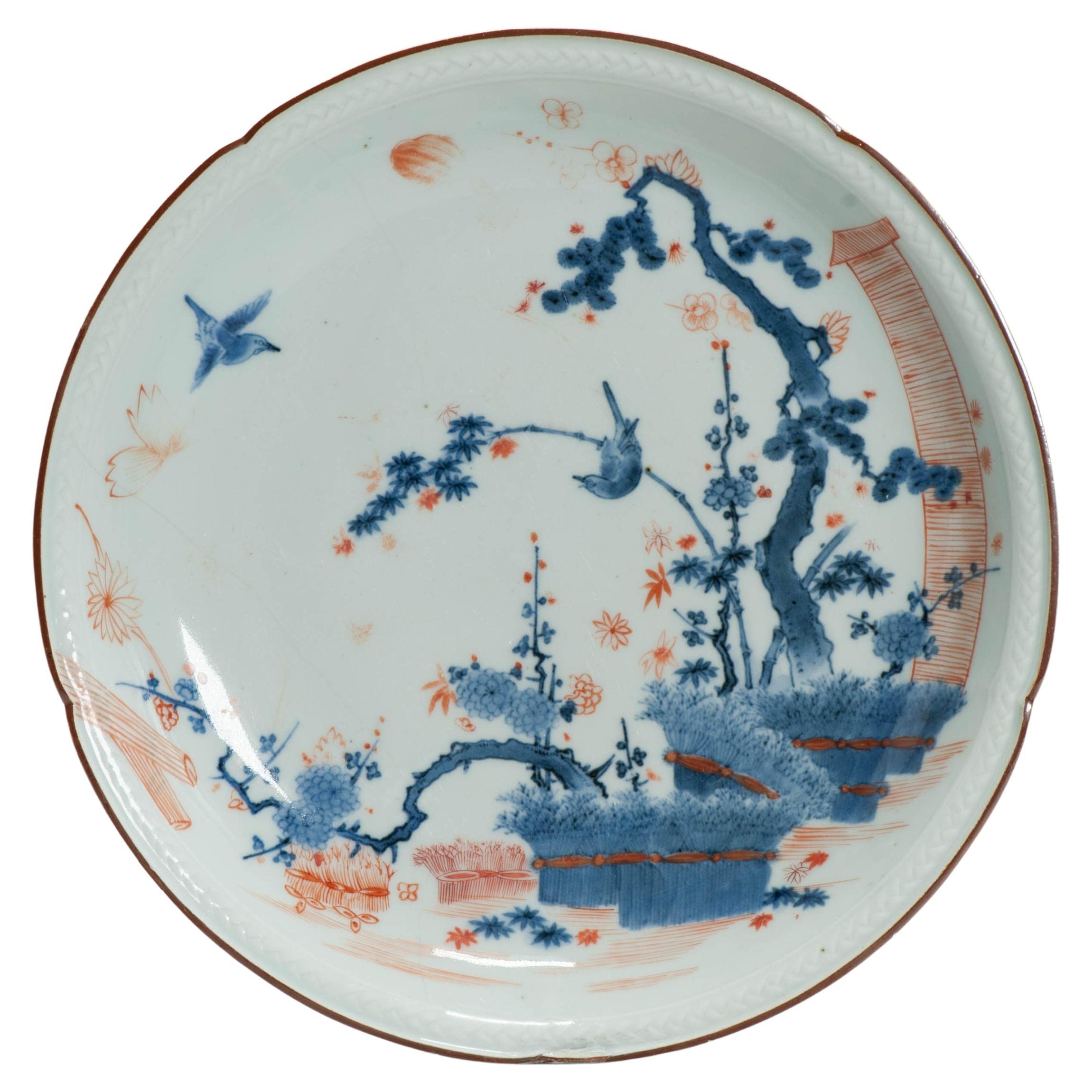 Antique Arita Edo Period 17th c Japanese Porcelain Plate Kakiemon dish very Rare