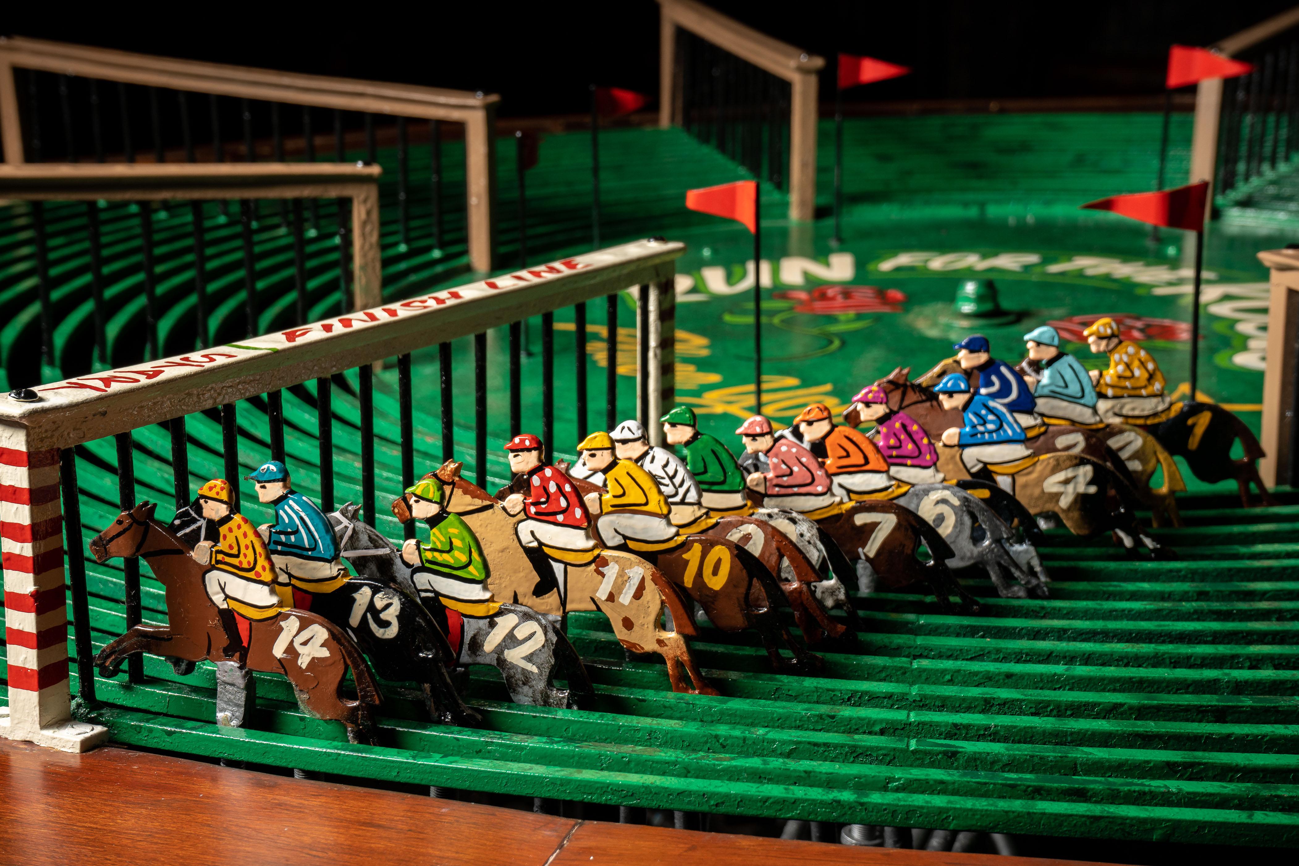 Early 20th Century Antique Arlington Racetrack Thoroughbred Horse Racing Machine