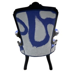 Fauteuil ancien du 19ème siècle attribué à Horrix avec tissu d'ameublement Victor & Rolf